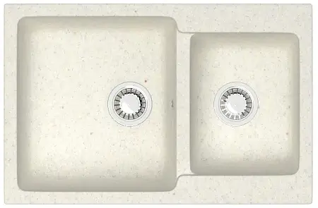Кухонная мойка AZARIO Гранд 765х500х190 двойная, искусственный мрамор, цвет Хлопок (CS00079904)
