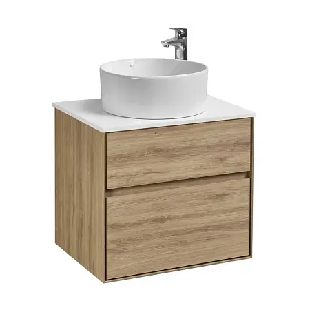 Тумба под раковину Aquaton Либерти 60, 2 ящика, дуб эльвезия (1A279401LYC70)