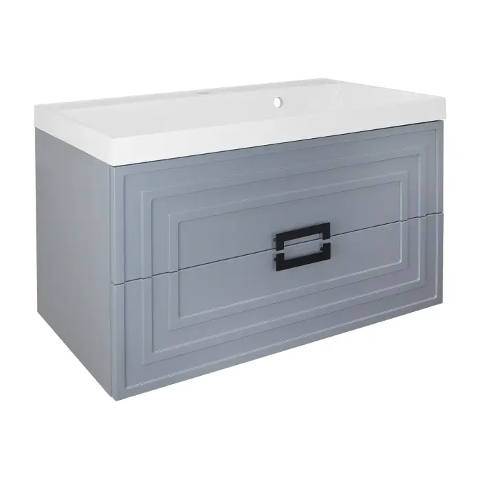 Комплект Тумба Azario ARMARIO 70/2 700х450х585 подвесная, с раковиной CLASSIK 70, серый матовый (CS00096963)