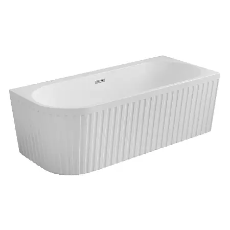 Ванна акриловая Azario Лаго Гарда 1700х750х580 пристенная, рифленая, правосторонняя,  в комплекте с сифоном и металлической рамой (AZ-6724-A2 R 17075)