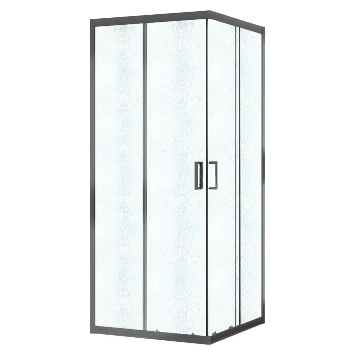 Душевое ограждение Azario Париж 1000х1000х1950 стекло "Шиншилла" 5 мм, профиль графит матовый (AZ-R06-100-MGR-CHC)