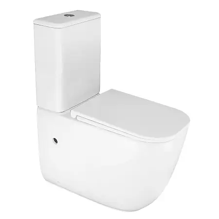 Унитаз-компакт Azario Риано 355х620х790 напольный, безободковый, слив "Торнадо", с быстросъемным сиденьем "Микролифт" (AZ-1305A)