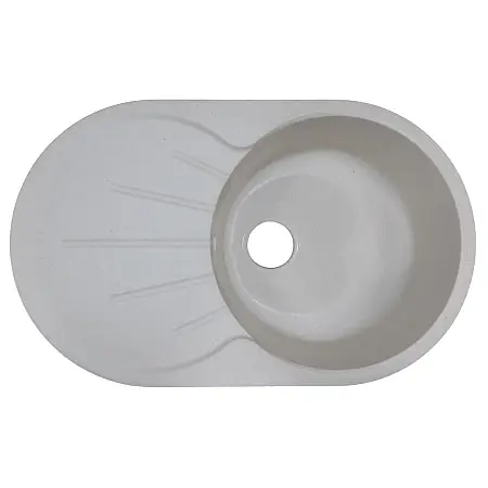 Кухонная мойка AZARIO Perla 730x450x190 искусственный мрамор, с "крылом", сифон в комплекте, цвет бежевый (CS00105238)